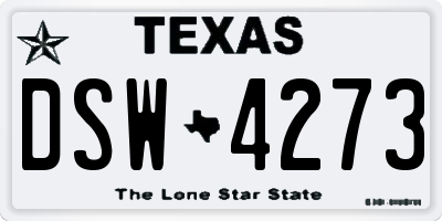 TX license plate DSW4273