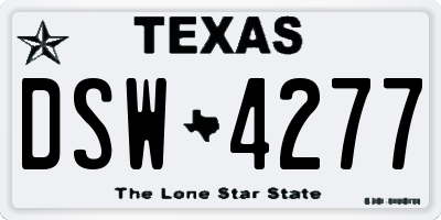 TX license plate DSW4277