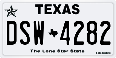 TX license plate DSW4282