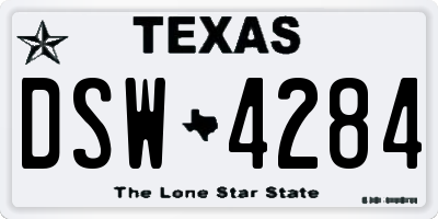 TX license plate DSW4284