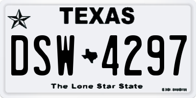 TX license plate DSW4297
