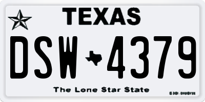 TX license plate DSW4379
