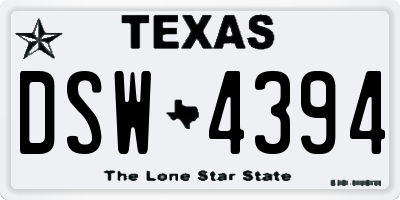 TX license plate DSW4394