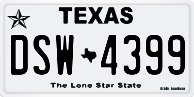 TX license plate DSW4399