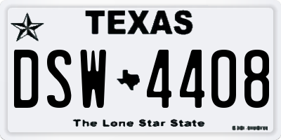 TX license plate DSW4408