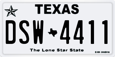 TX license plate DSW4411