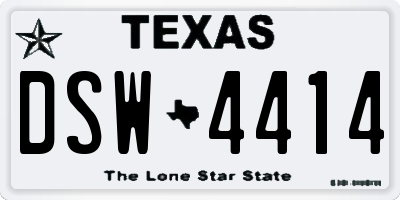 TX license plate DSW4414