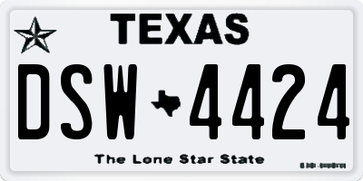 TX license plate DSW4424