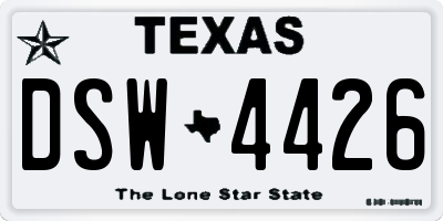 TX license plate DSW4426
