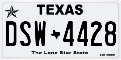 TX license plate DSW4428