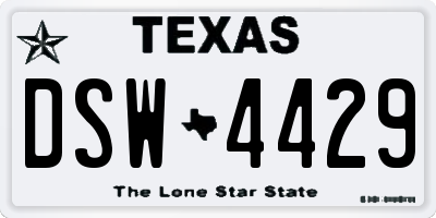 TX license plate DSW4429