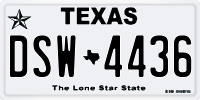 TX license plate DSW4436