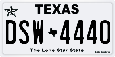 TX license plate DSW4440