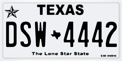 TX license plate DSW4442