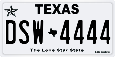 TX license plate DSW4444