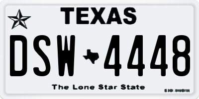 TX license plate DSW4448