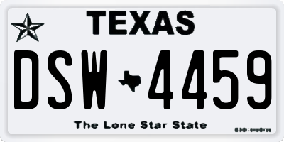 TX license plate DSW4459