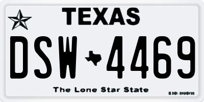 TX license plate DSW4469