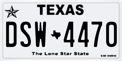 TX license plate DSW4470
