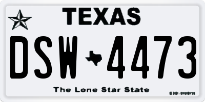 TX license plate DSW4473