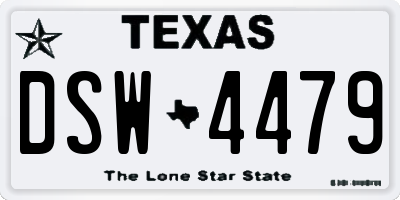 TX license plate DSW4479