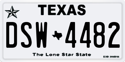 TX license plate DSW4482