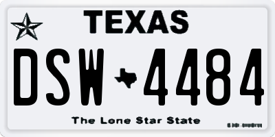 TX license plate DSW4484
