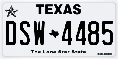TX license plate DSW4485