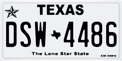 TX license plate DSW4486