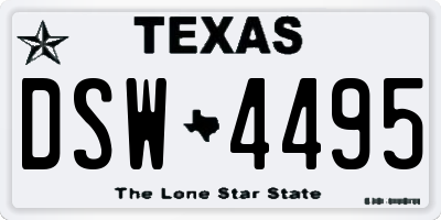 TX license plate DSW4495