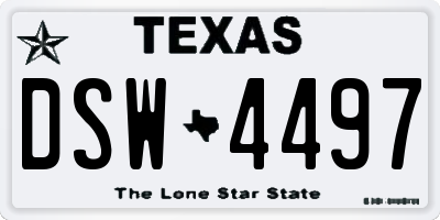 TX license plate DSW4497