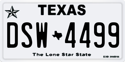TX license plate DSW4499
