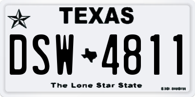 TX license plate DSW4811