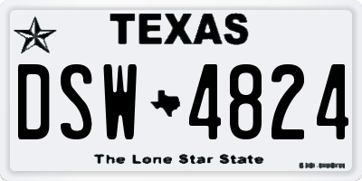 TX license plate DSW4824