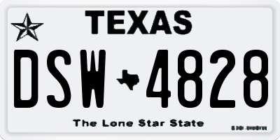 TX license plate DSW4828