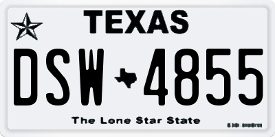 TX license plate DSW4855