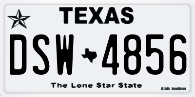 TX license plate DSW4856