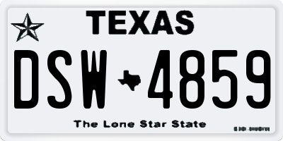 TX license plate DSW4859