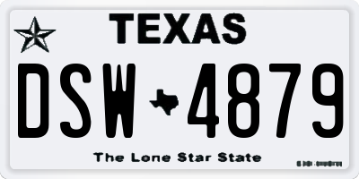 TX license plate DSW4879