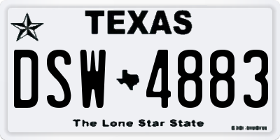 TX license plate DSW4883