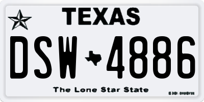 TX license plate DSW4886