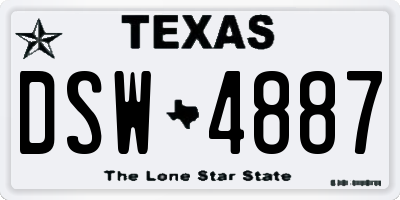TX license plate DSW4887