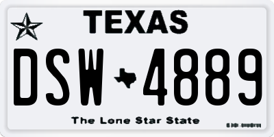 TX license plate DSW4889