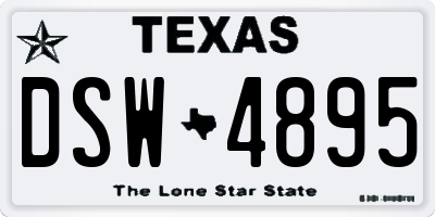 TX license plate DSW4895