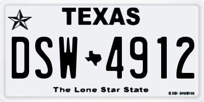 TX license plate DSW4912