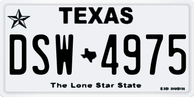 TX license plate DSW4975