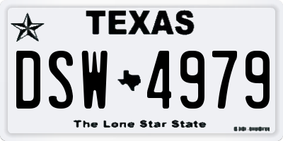 TX license plate DSW4979