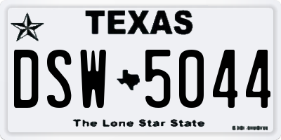 TX license plate DSW5044