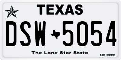 TX license plate DSW5054
