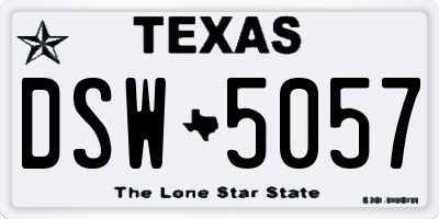 TX license plate DSW5057